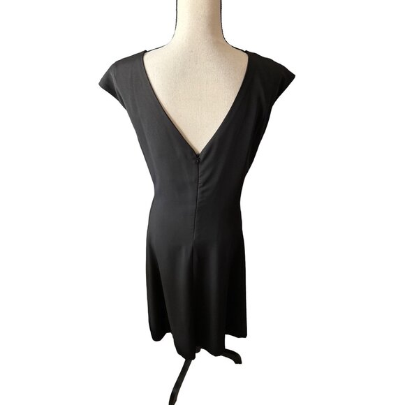 Elena Wang Black Dress NEW Sleeveless Tiny Cap Double V Lined Size XXL - Picture 5 of 7
